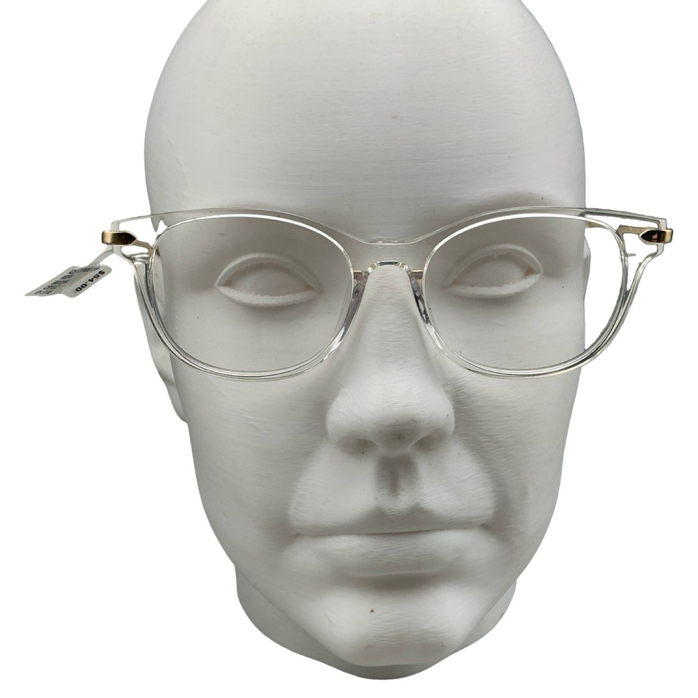 WOP69 Crystal Gold Clear Eyeglasses Cat Eye Frame WOP69 CRYGLD 51-17-145 NEW